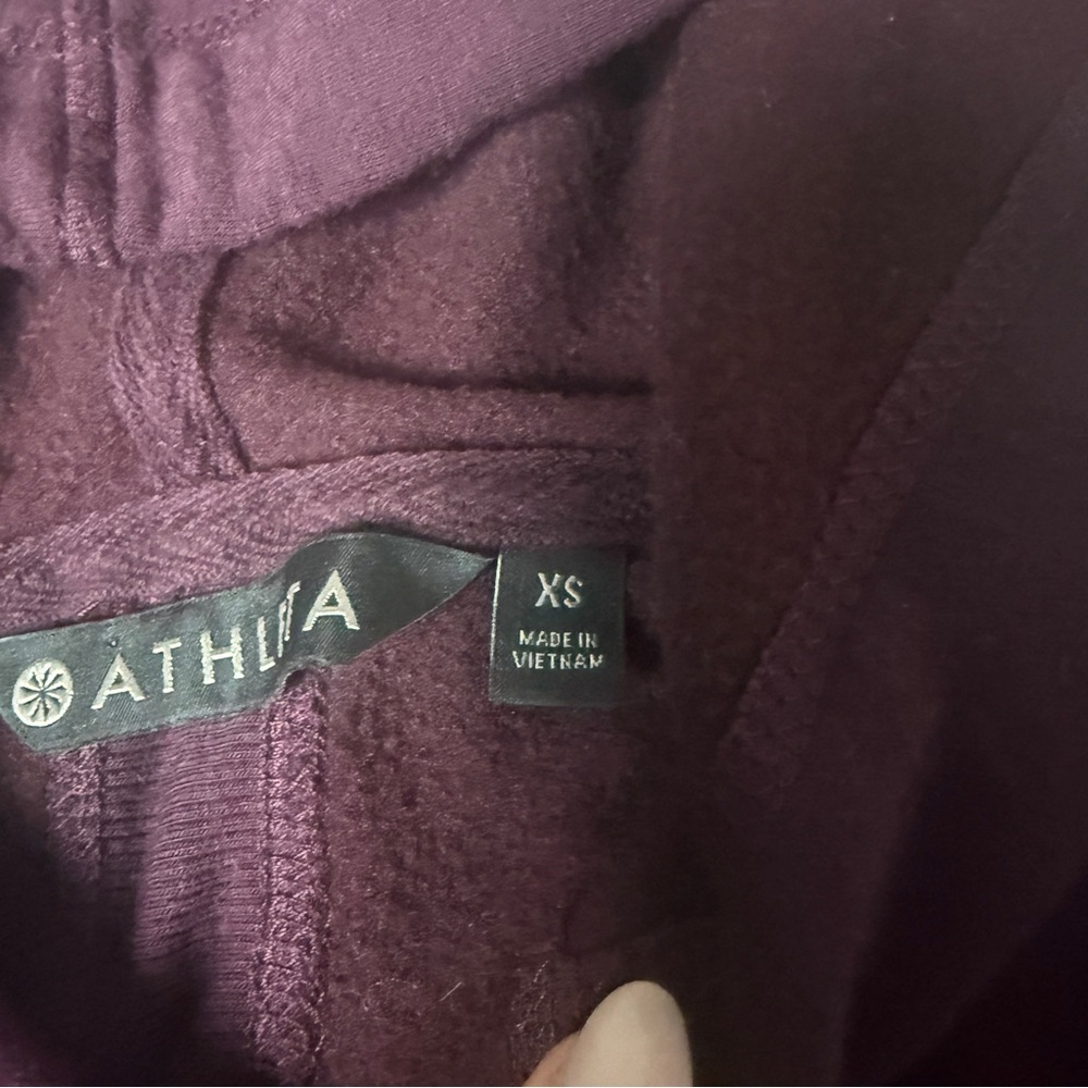 Athleta Solitude Hoodie sweatshirt dress purple burgundy XS - Picture 7 of 12